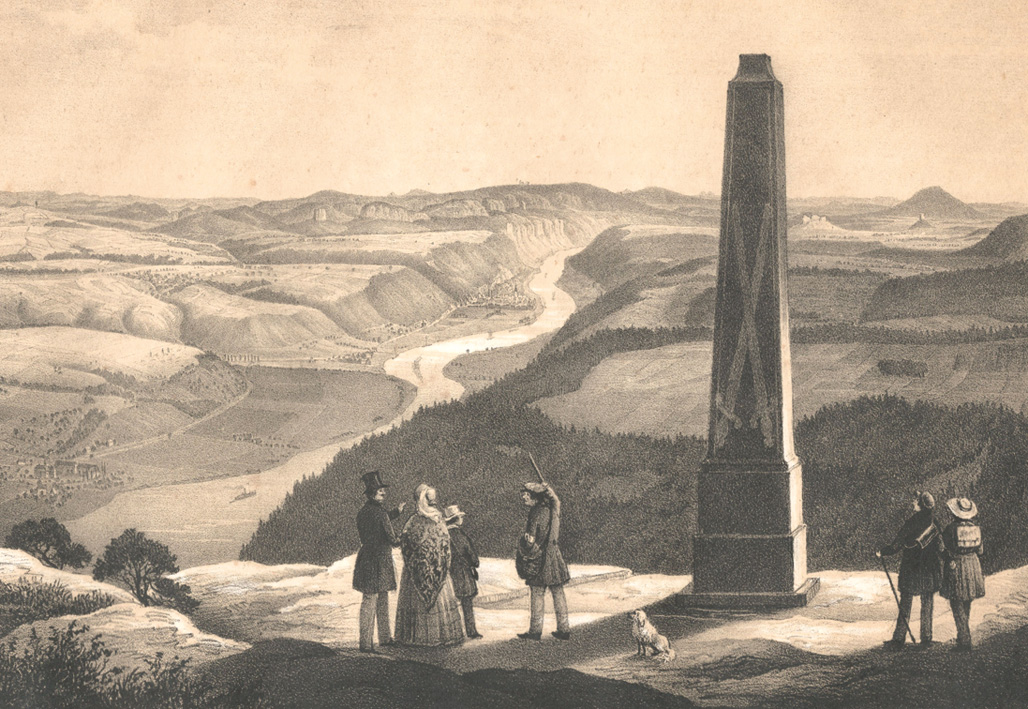 Der alte Wettin-Obelisk auf dem Lilienstein